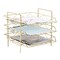 3-Tier Metal File Holder for Home or Office Desk Supplies and Documents (Gold-Colored, 13 x 11 x 2 In)